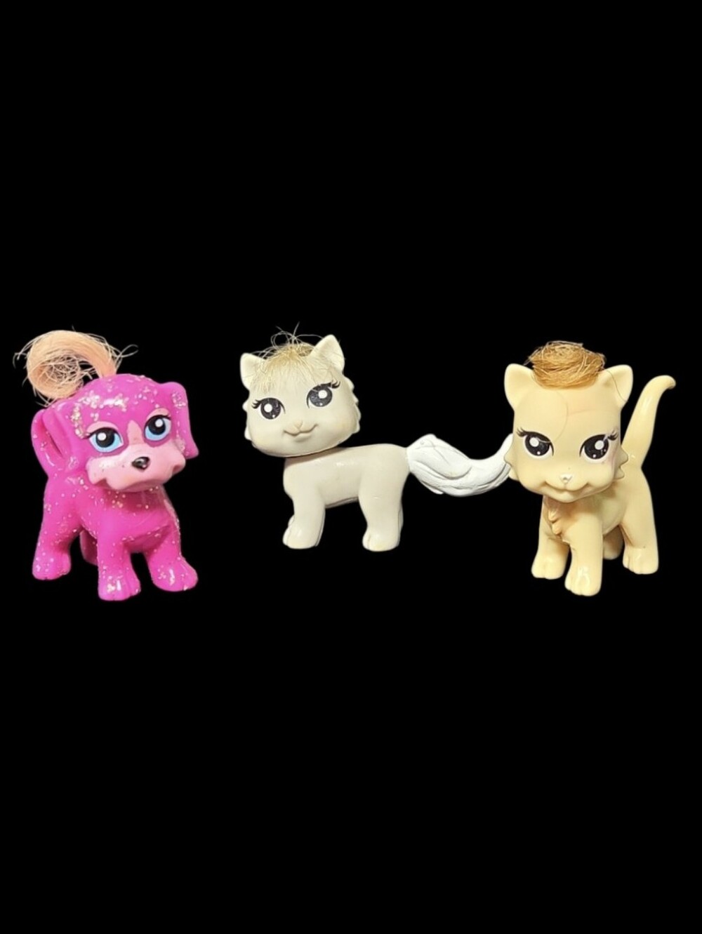 Set of 3 Polly Pockets Sparklin' Pets Action Figures